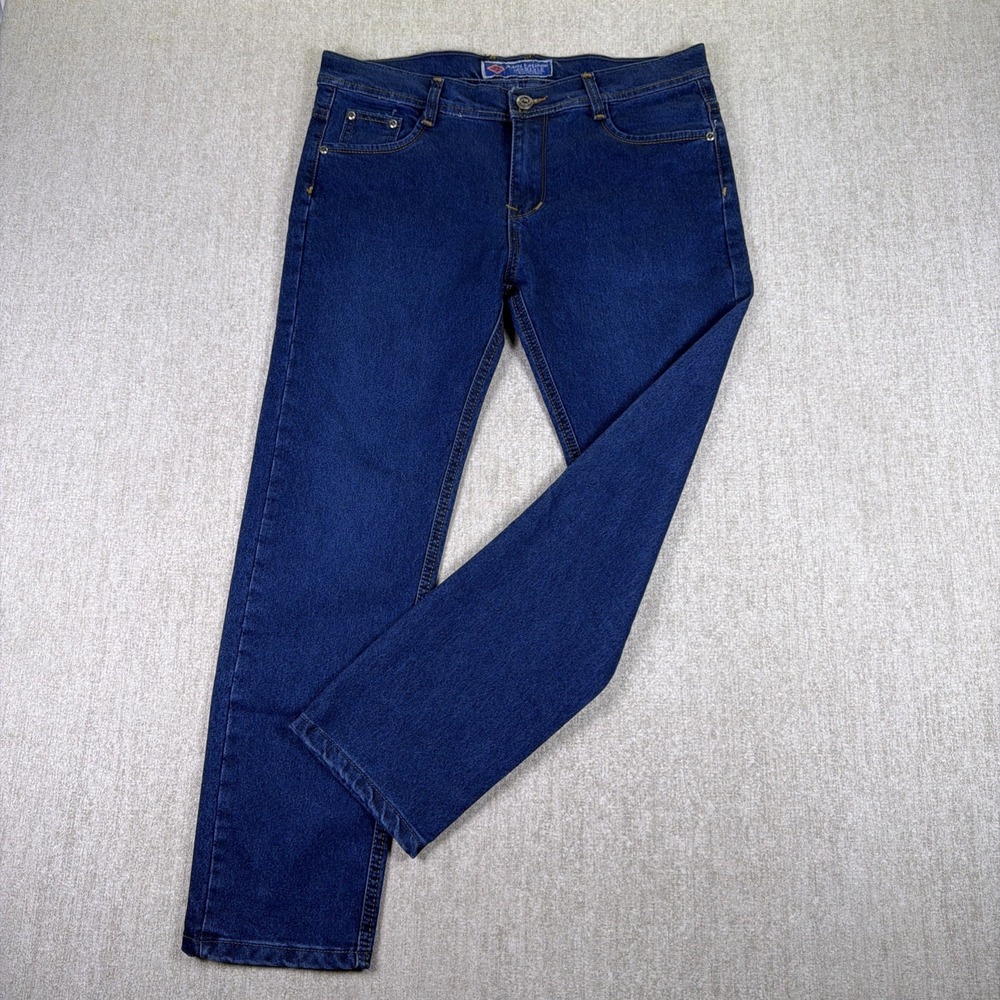 NV Jeans Straight Leg Jeans Mens 34 Blue Dark Wash Y2K Skater Cotton Denim